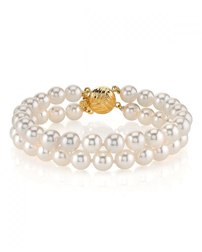 Japanese Akoya Double Pearl Bracelet - Various Sizes - Third Image