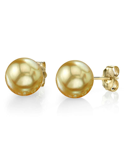 Golden South Sea Pearl Earrings: 11.0-12.0mm