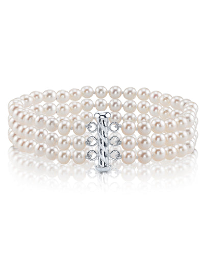 Triple White Freshwater Pearl Bracelet