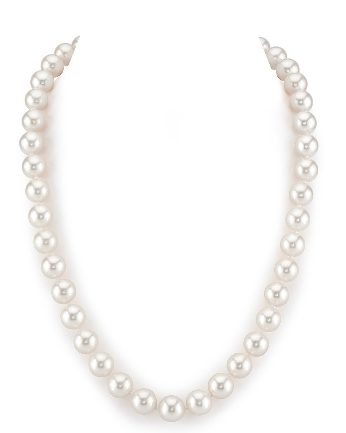 9.5-10.5mm White Freshwater Pearl Necklace- AAAA Quality