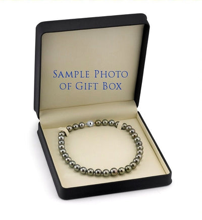 10-12mm Silver Tahitian South Sea Pearl Necklace- Gem Quality - Third Image