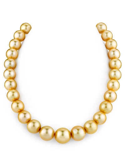 12-14mm Golden South Sea Pearl Necklace - Gem Quality