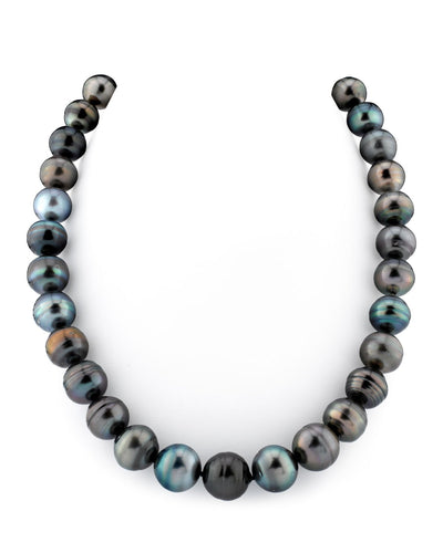 12-14mm Multicolor Tahitian South Sea Pearl Circle Baroque Necklace