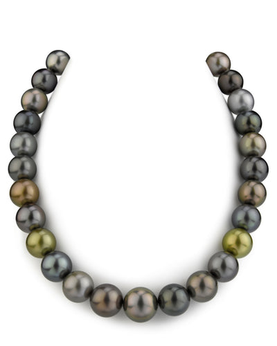 13-15mm Tahitian Multicolor Pearl Necklace - Gem Quality