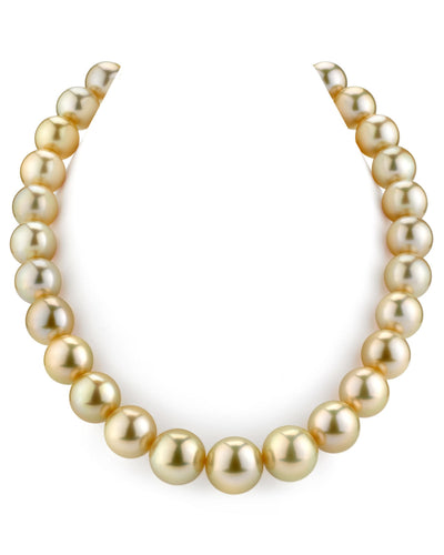 14-16mm Golden South Sea Pearl Necklace - Gem Quality