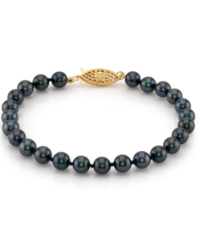 5.5-6.0mm Akoya Black Pearl Bracelet- Choose Your Quality - Third Image