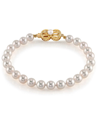 6.5-7.0mm Hanadama Akoya White Pearl Bracelet - Secondary Image