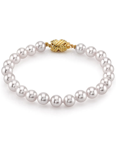 6.5-7.0mm Akoya White Pearl Bracelet- Choose Your Quality - Secondary Image