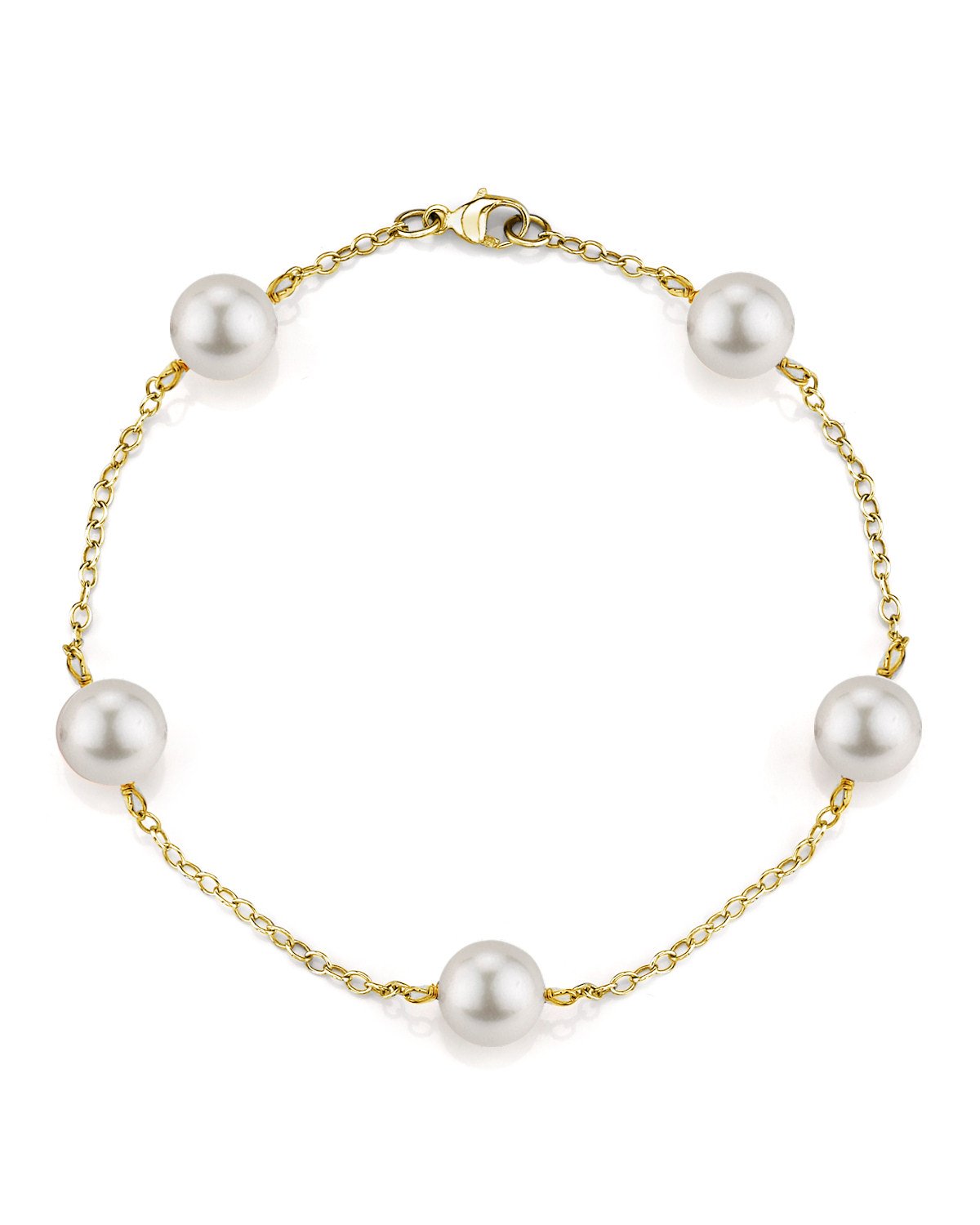 Japanese Akoya White Pearl Tincup Bracelet - Secondary Image