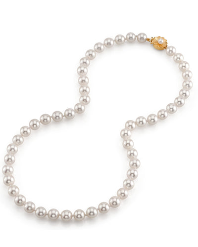 7.5-8.0mm Hanadama Akoya White Pearl Necklace - Secondary Image