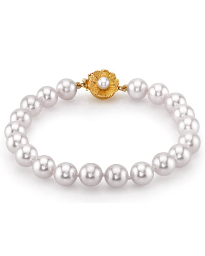 8-9mm White South Sea Pearl Bracelet - Gem Quality - Model Image