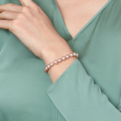 7.0-7.5mm Pink Freshwater Pearl Bracelet - AAAA Quality - Model Image