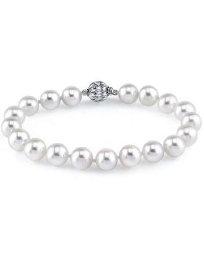 7.0-7.5mm White Freshwater Pearl Bracelet - AAA Quality