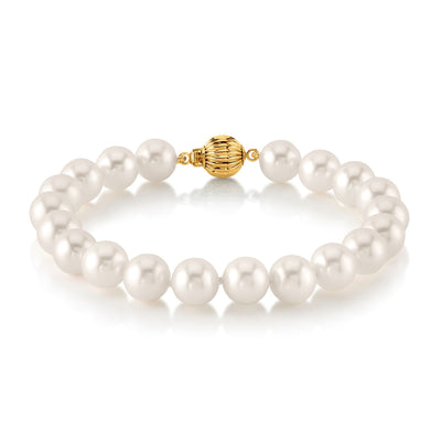 8.0-8.5mm White Freshwater Pearl Bracelet - Gem Grade - Third Image