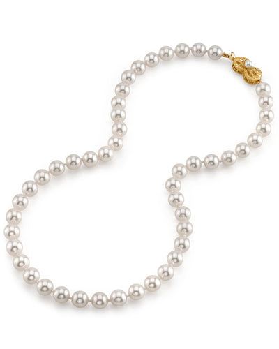 8.0-8.5mm Hanadama Akoya White Pearl Necklace - Secondary Image