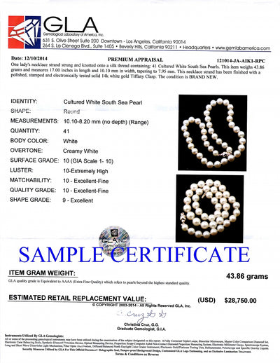 8-10mm White South Sea Pearl Necklace - Gem Quality - Secondary Image