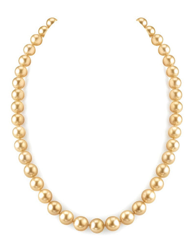 8-10mm Golden South Sea Pearl Necklace - Gem Quality