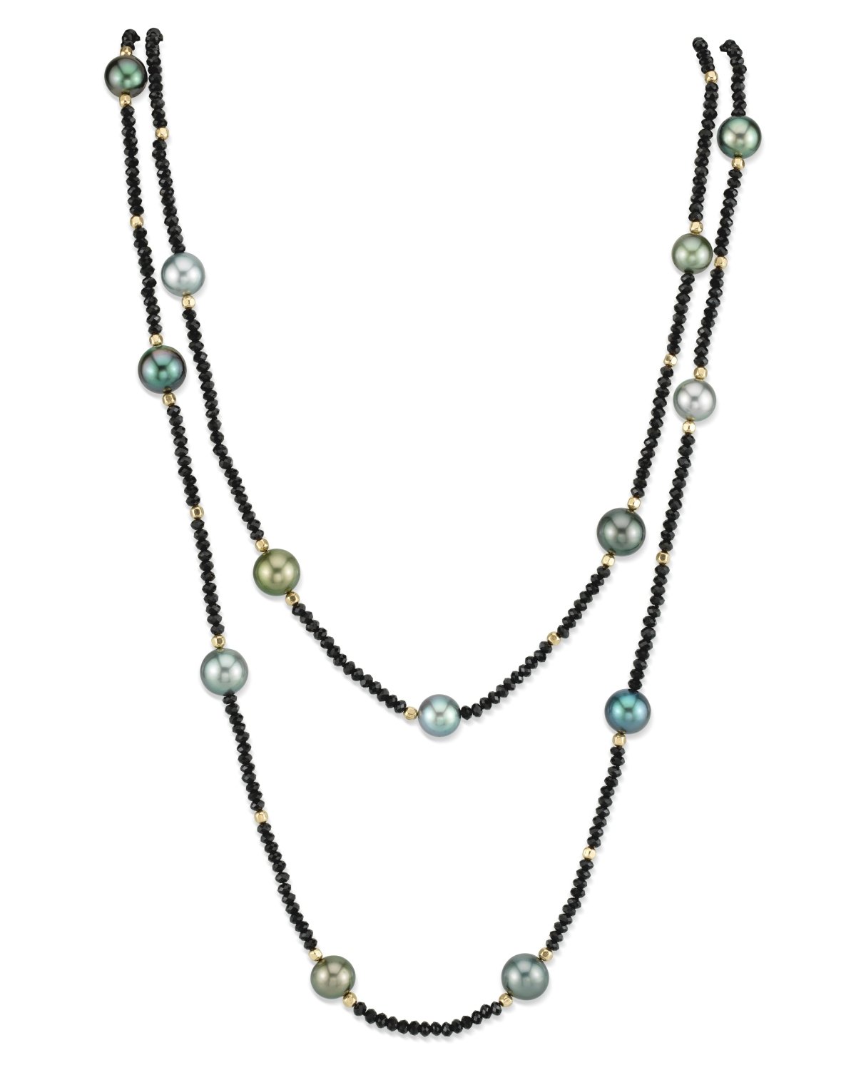 9-10mm Tahitian South Sea Multicolor Pearl & Gemstone Necklace