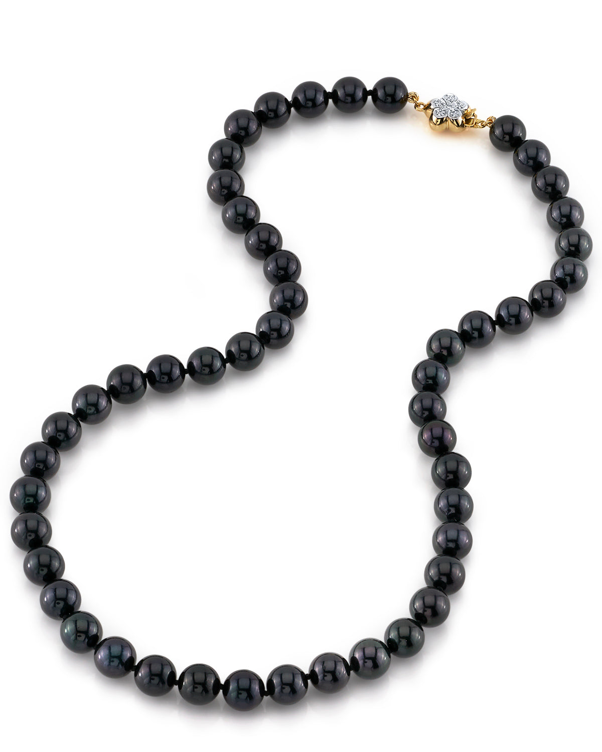  8.0-8.5mm Japanese Akoya Black Pearl Necklace- AAA Quality - Third Image 