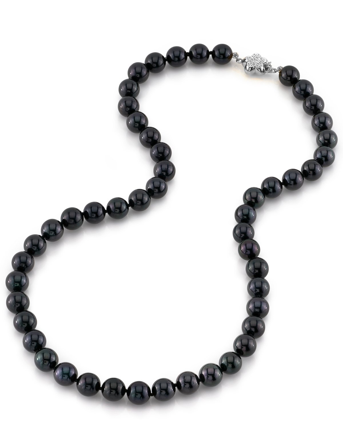  8.0-8.5mm Japanese Akoya Black Pearl Necklace- AAA Quality 