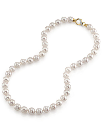 9.0-9.5mm Hanadama Akoya White Pearl Necklace - Secondary Image