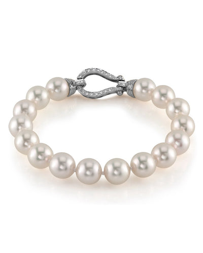 9.0-9.5mm Hanadama Akoya White Pearl Bracelet