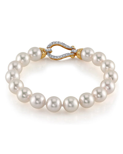 9.0-9.5mm Hanadama Akoya White Pearl Bracelet - Secondary Image