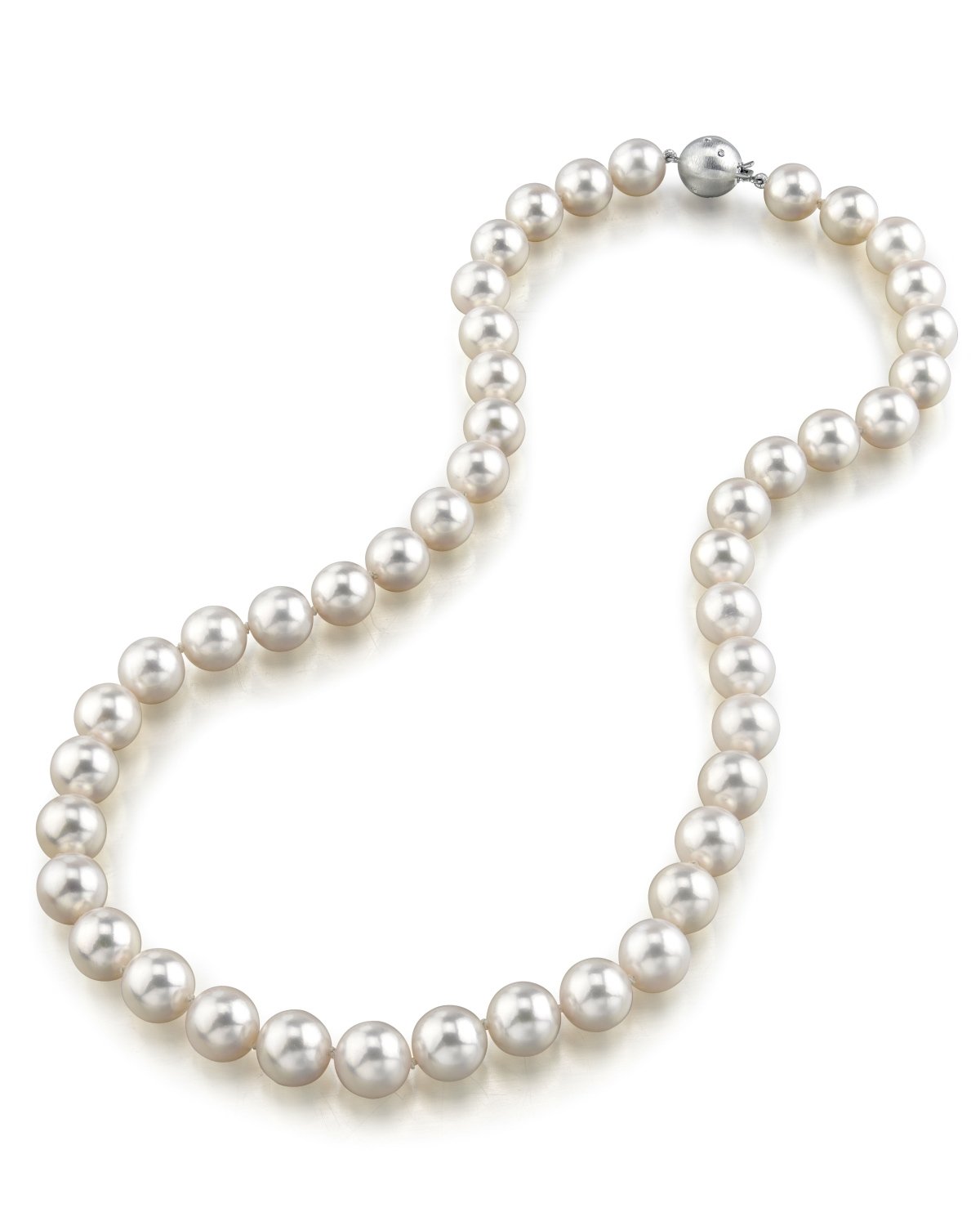 9.5-10mm Japanese Akoya White Pearl Necklace- AA+ Quality