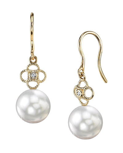 White South Sea Pearl & Diamond Harper Earrings - Third Image