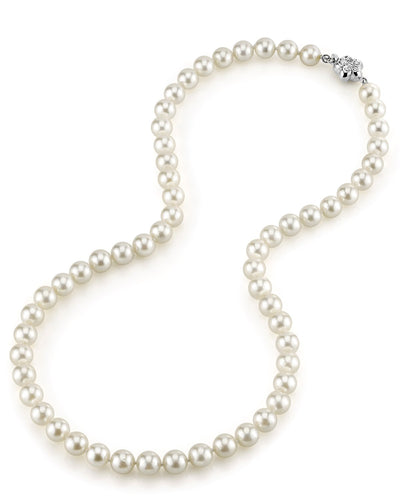 Eternal Collection 7.0-7.5 mm White Hanadama Pearl and Diamond Dangle –  Pearl Paradise