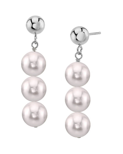 Japanese Akoya Pearl Celeste Earrings - Model Image