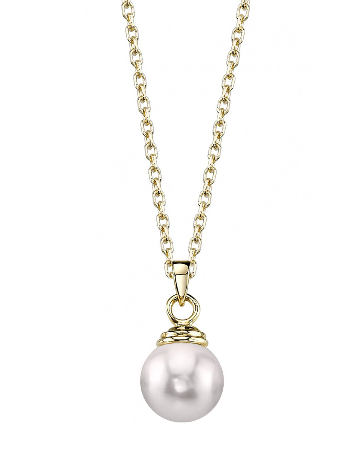 14K Gold Japanese Akoya Pearl Hope Pendant - Third Image