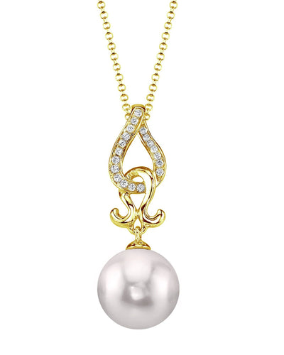 Akoya Pearl & Diamond Judy Pendant - Model Image