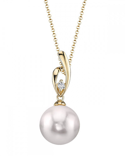 Akoya Pearl & Diamond Lois Pendant - Model Image