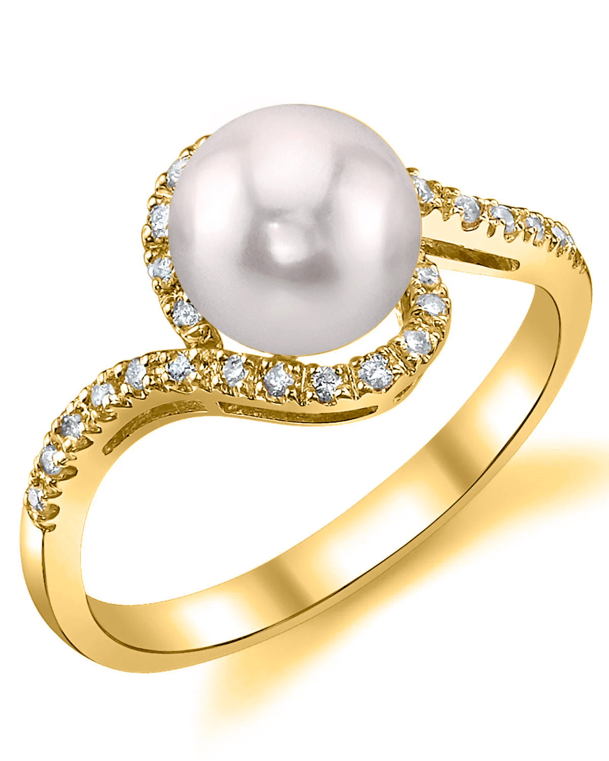 Akoya Pearl & Diamond Cheryl Ring - Secondary Image