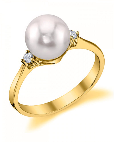 Akoya Pearl & Diamond Jordana Ring - Third Image