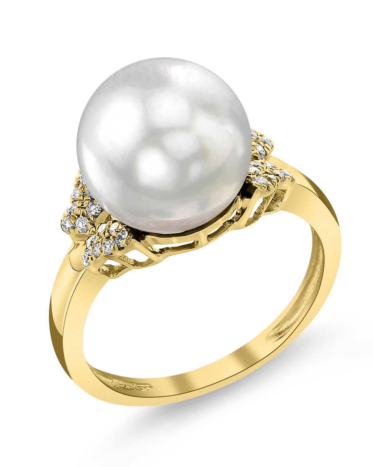 White South Sea Pearl & Diamond Nora Ring - Secondary Image