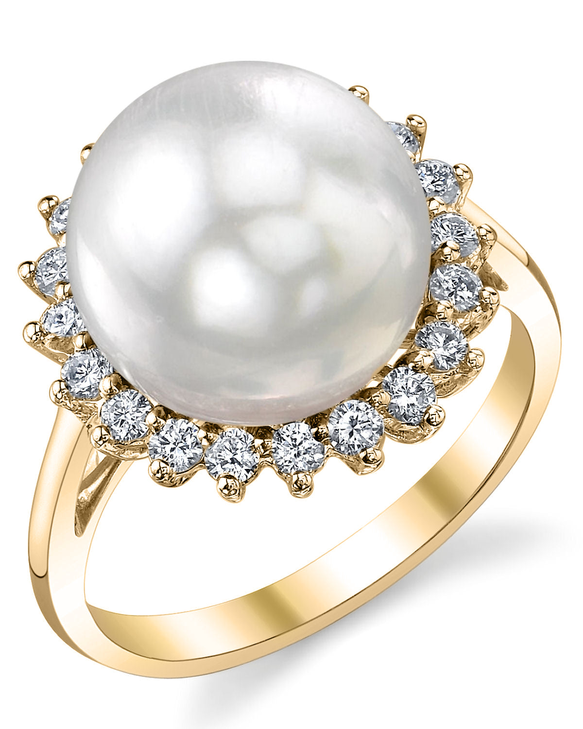 South Sea Pearl & Diamond Sage Ring - Secondary Image