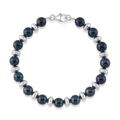 7.5-8.0mm Black Freshwater Cultured Pearl Brooklyn Bracelet