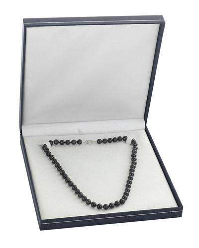 5.0-5.5mm Japanese Akoya Black Pearl Necklace- AA+ Quality - Third Image