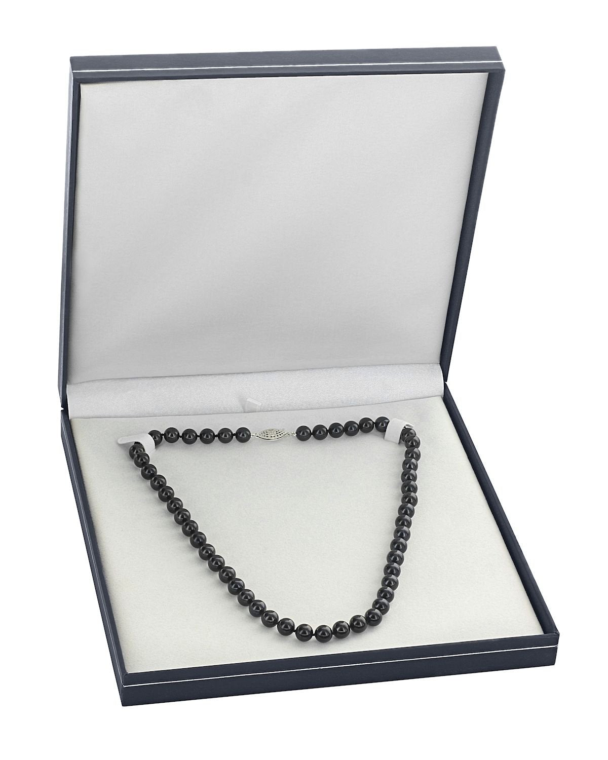 Black Japanese Akoya Pearl Necklace, 8.5-9.0mm - AA+ Quality - Pearls of Joy