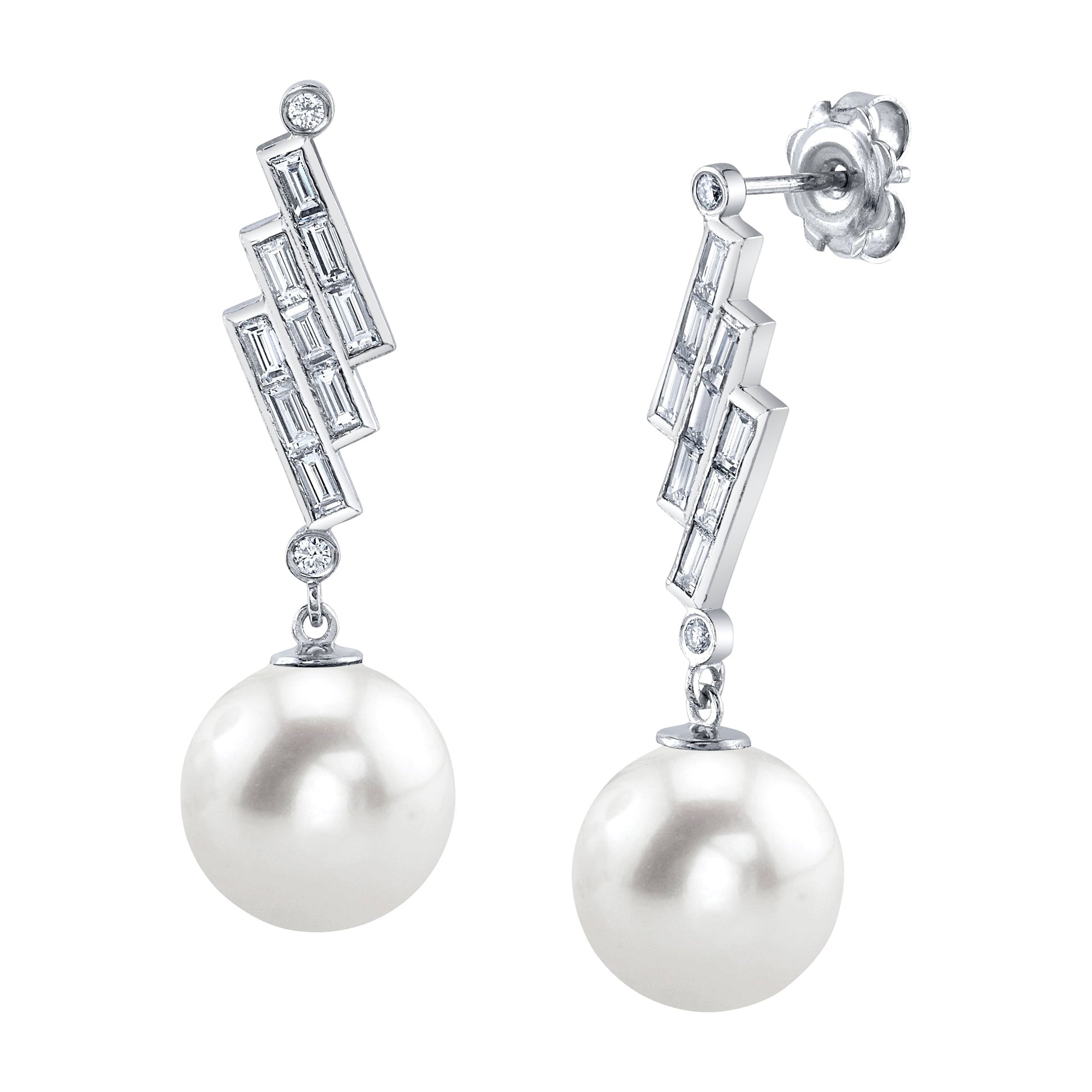 South Sea Pearl & Diamond Bowie Earrings