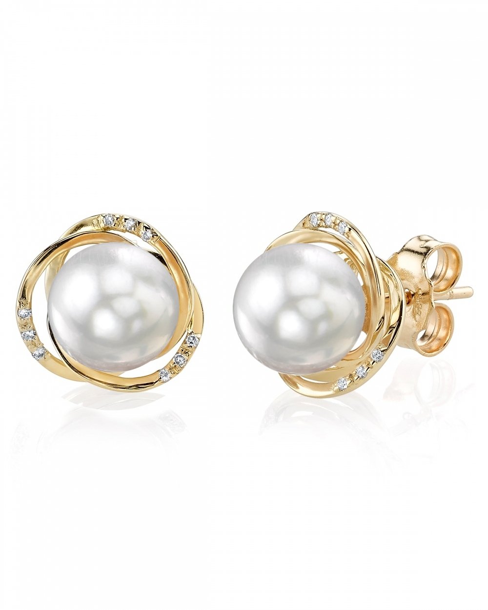 White South Sea Pearl and Diamond Lexi Earrings - Model Image