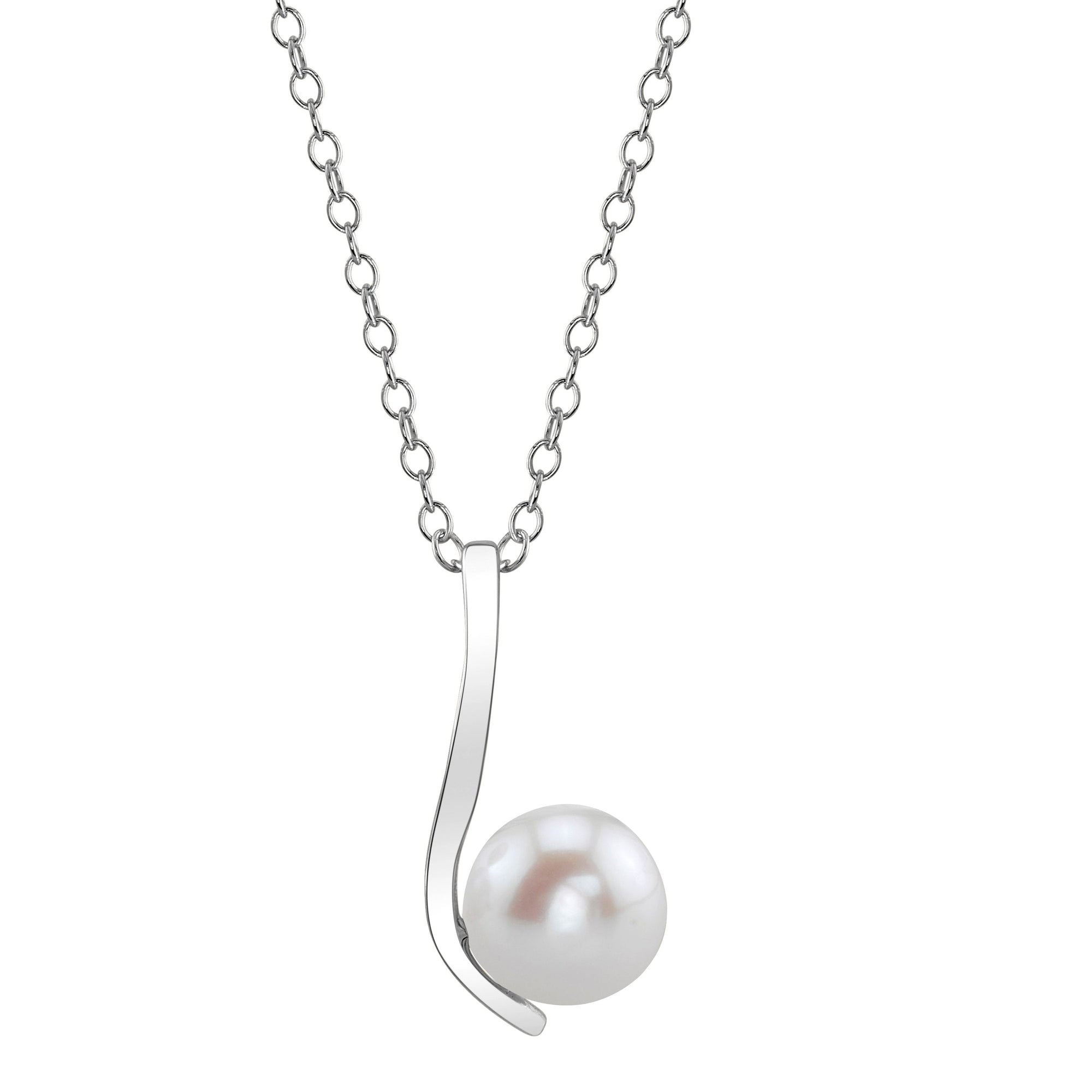 14K Gold Freshwater Pearl & Diamond Elizabeth Pendant