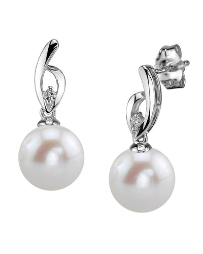 Freshwater Pearl & Diamond Lois Earrings