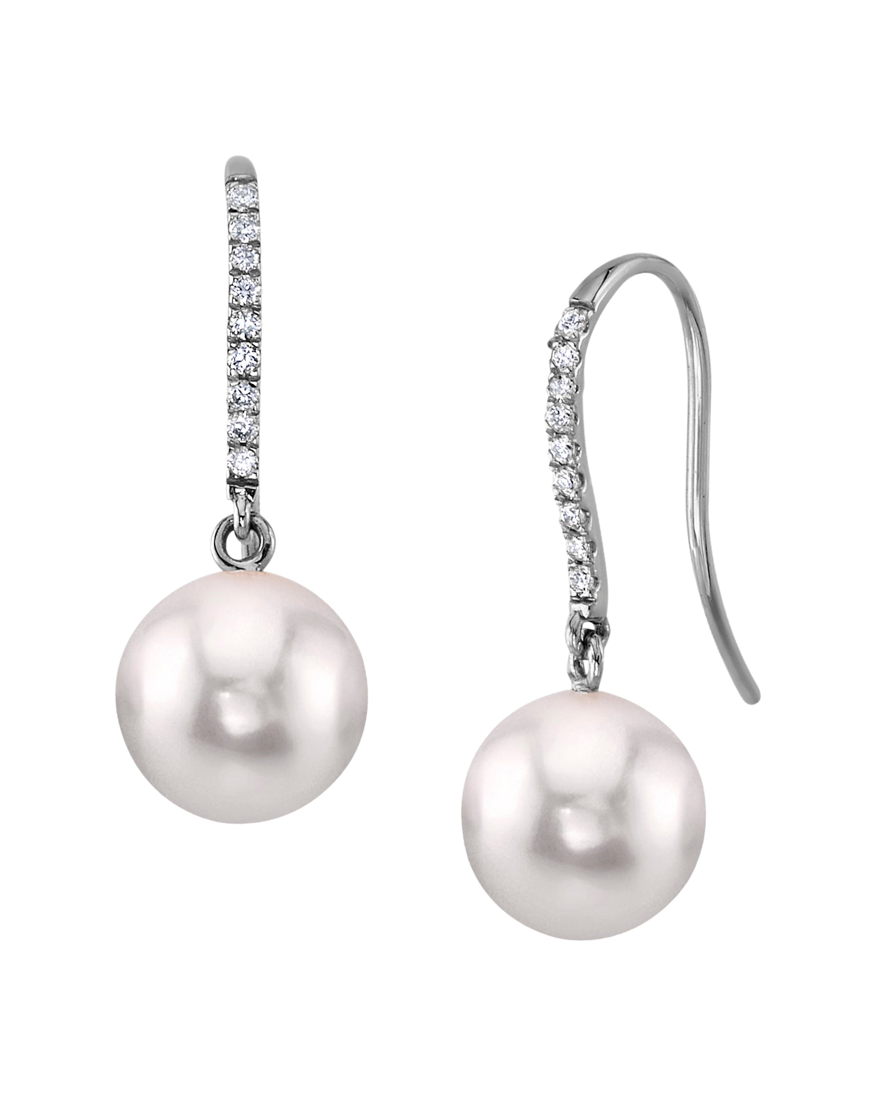 Freshwater Pearl & Diamond Ivy Earrings