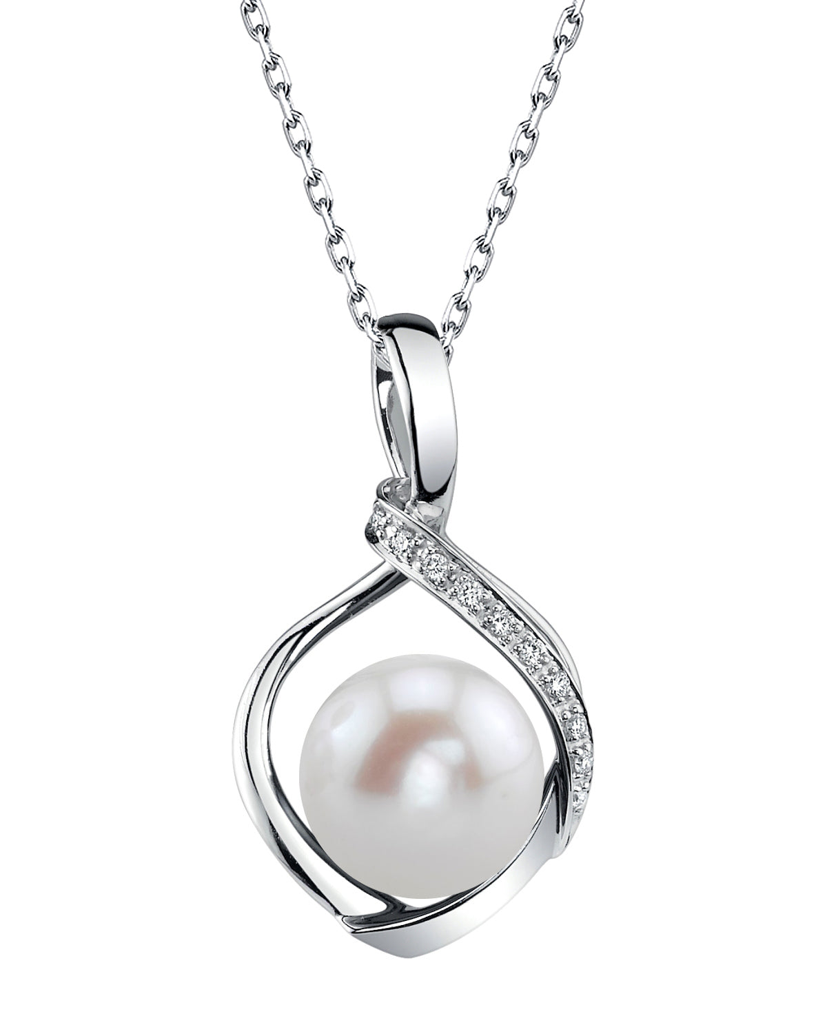 Freshwater Pearl & Diamond Emani Pendant- Choose Your Color