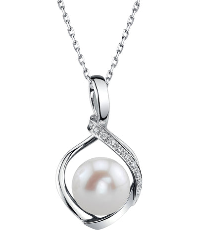 Freshwater Pearl & Diamond Emani Pendant- Choose Your Color