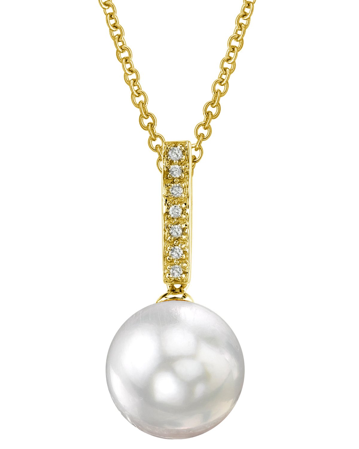 South Sea Pearl Dangling Diamond  Pendant - Third Image