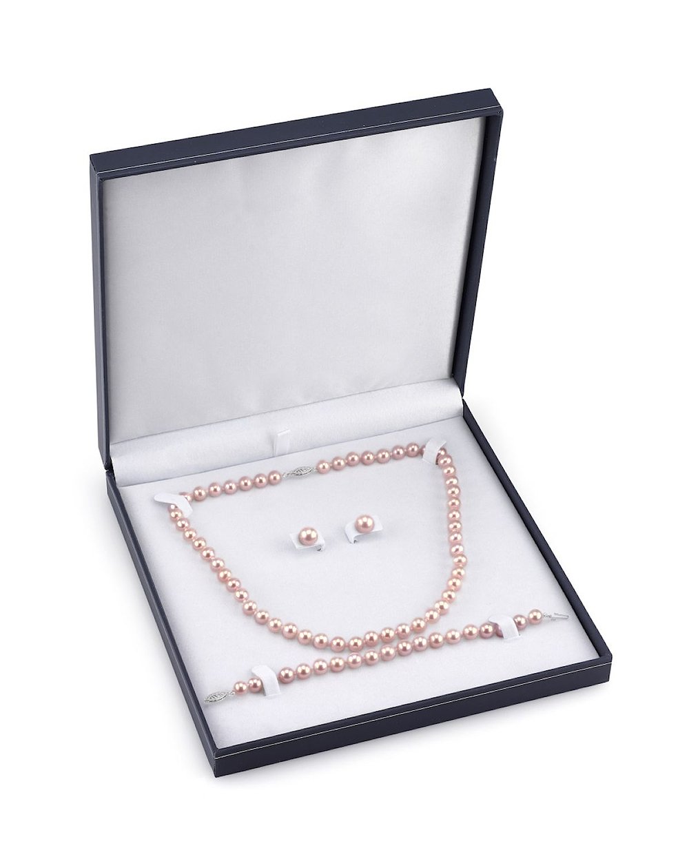 6.5-7.0mm Pink Freshwater Pearl Necklace, Bracelet & Earrings - Third Image